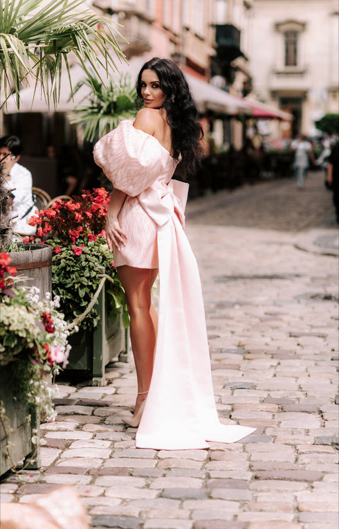 Pink bridal gown